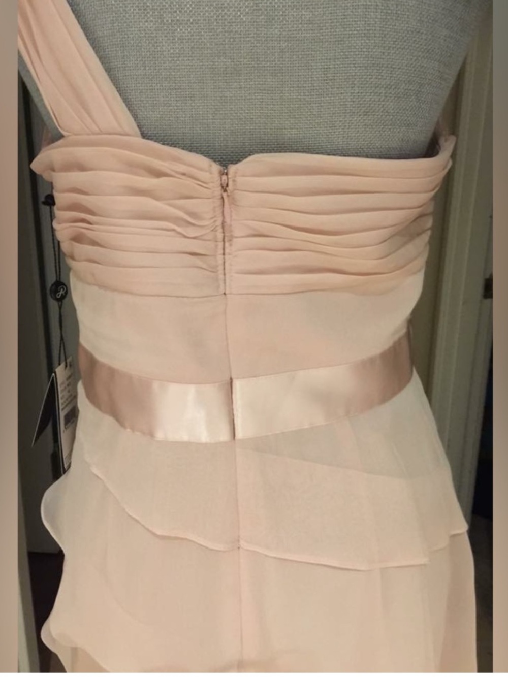 ✨ Adrianna Papell Blush One-Shoulder Cocktail Dress – NWT ✨ - Picture 3 of 6